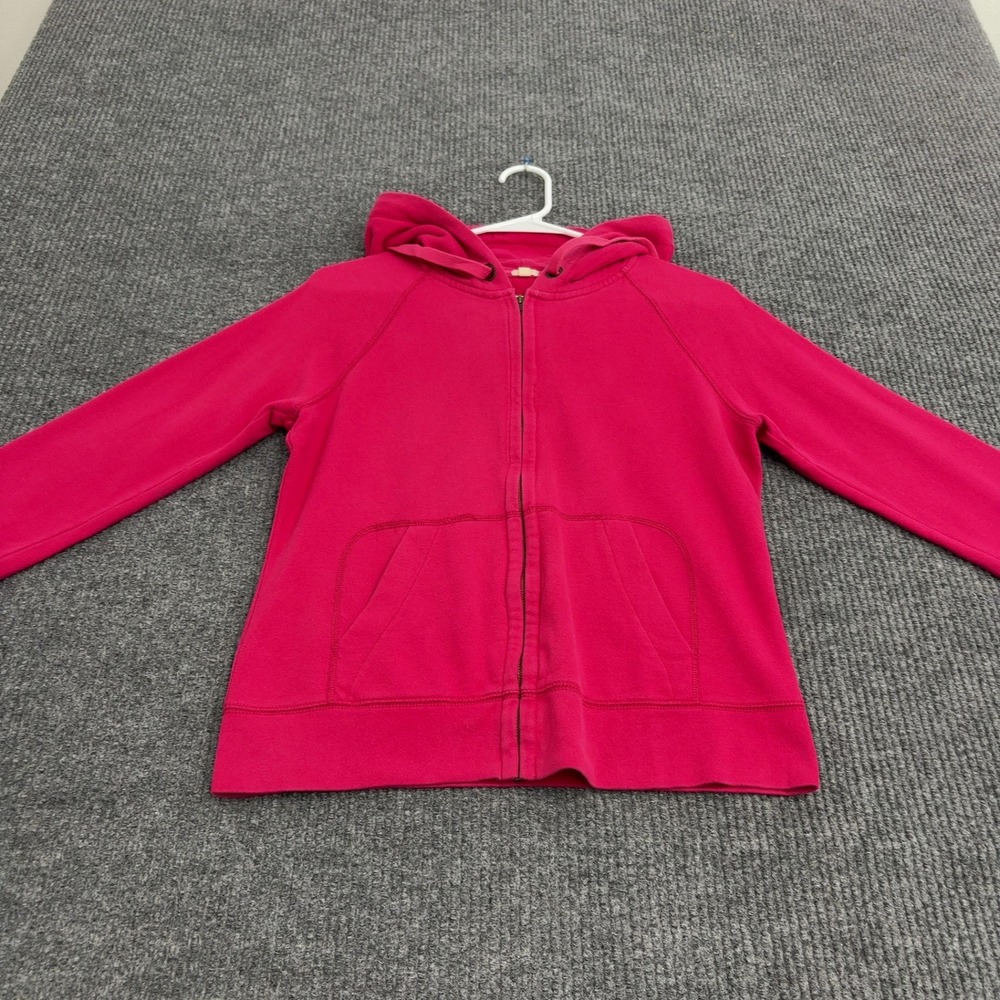 J Crew Hoodie Womens S Pink Cotton Full Zip Raglan Sleeve Casual Basic Style